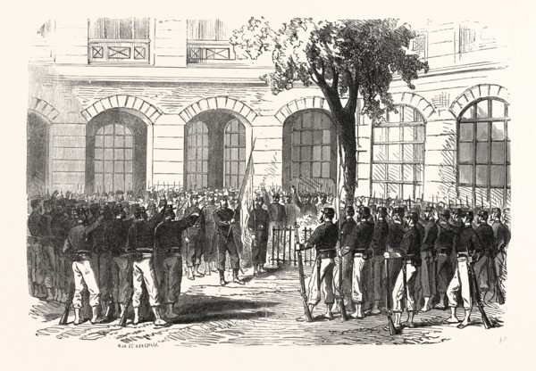 Franco-Prussian War: francs-tireurs of Paris pledge allegiance to their commander Aronsohn and to