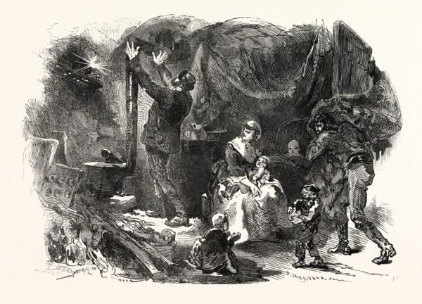 Franco-Prussian War: bombardment of Paris. The residents of the left bank align comfortable in the