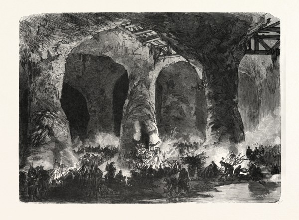 Franco-Prussian War: Camp of the 6th 7th and 8 Mobile Guard Battalion in the quarries of Mont