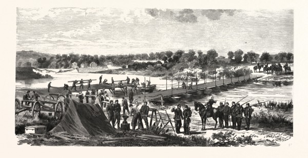 Franco-Prussian War: Bridge over the Meuse at Nouvion, France