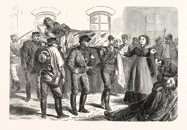 Franco-Prussian War: Ms. Simon in her activity among the wounded