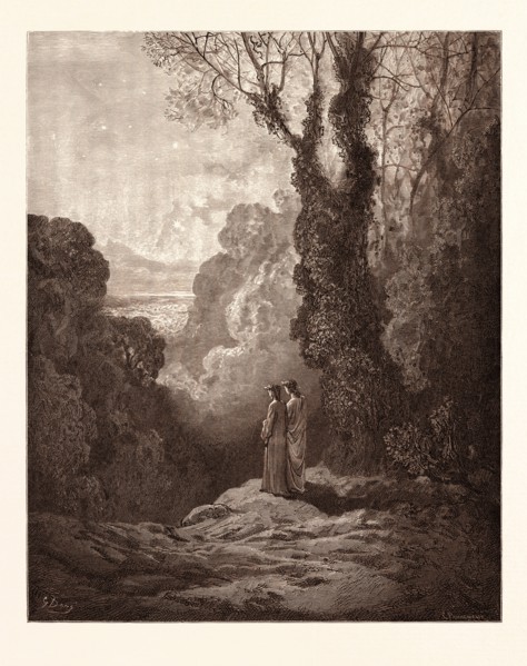 THE THRESHOLD OF PURGATORY, BY Gustave Doré.  Dore, 1832 - 1883, French. Engraving for the