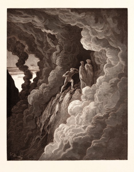 MARCO LOMBARDO, BY Gustave Doré. Gustave Dore, 1832 - 1883, French. Engraving for the Purgatorio by