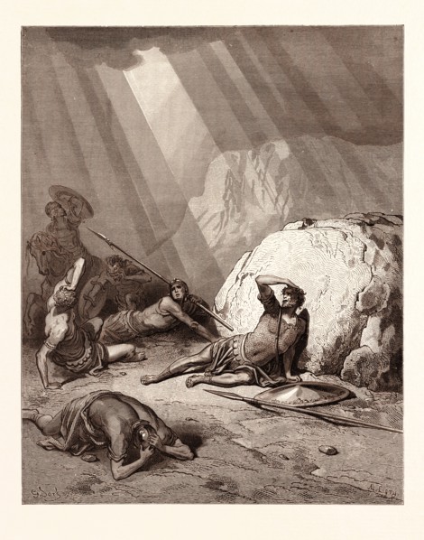 THE CONVERSION OF SAINT PAUL, ACTS 9:1-6  BY Gustave Doré, engraved by Ligny. 1866. Dore, 1832 -