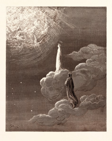 BEATRICE AND DANTE RISING TO THE FIFTH HEAVEN, BY Gustave Doré. Dore, 1832 - 1883, French.