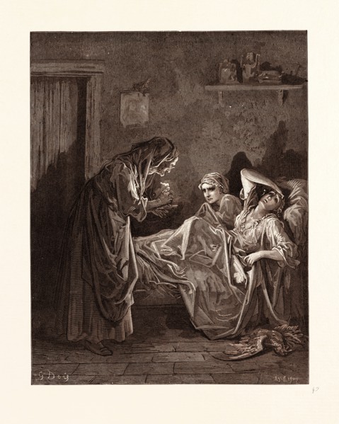 THE OLD WOMAN AND HER SERVANTS, BY GUSTAVE DORE