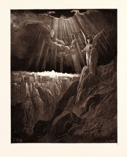 THE ANGEL SHOWING JERUSALEM IN RUINS TO SAINT JOHN, BY GUSTAVE DORE