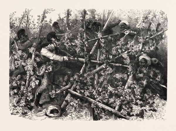 FRANCO-PRUSSIAN WAR: FIGHT BETWEEN THE BAVARIAN INFANTRY, THE TURCOS AND THE ZOUAVES, IN THE  HOP