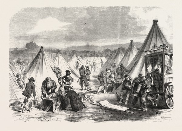 FRANCO-PRUSSIAN WAR: CAMP OF MAC MAHON CONVERTED TO  AN AMBULANCE AFTER THE BATTLE OF WORTH, 7