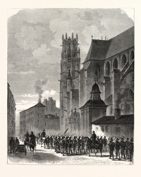 FRANCO-PRUSSIAN WAR: CROSSING BY THE GERMAN LANDWEHR AT PONT-A-MOUSSON, SEPTEMBER 11 1870