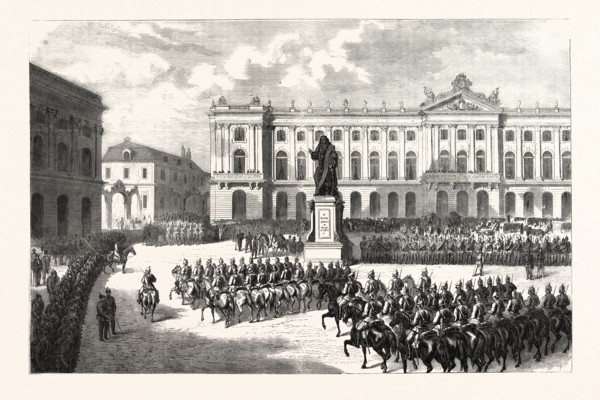 FRANCO-PRUSSIAN WAR: PRUSSIAN TROOPS ARRIVAL ON THE PLACE STANISLAS, NANCY, 15 AUGUST 1870