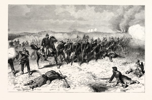 FRANCO-PRUSSIAN WAR: PRUSSIAN GUARD AT THE BATTLE OF SEDAN IN THE MORNING OF SEPTEMBER 1 1870