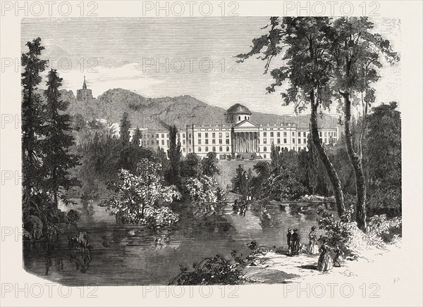 FRANCO-PRUSSIAN WAR: Castle Wilhelmshohe, ENGRAVING 1870