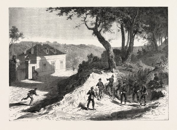 FRANCO-PRUSSIAN WAR: SAXONS FRONTLINES BEFORE THE FORT OF NOISY, FRENCH CAMP, FORT ROMAINVILLE,