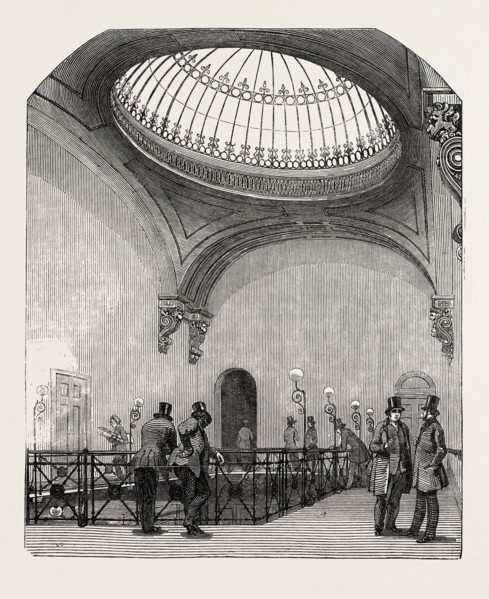 NEW STATION OF THE LONDON AND NORTH-WESTERN RAILWAY, EUSTON SQUARE. GALLERY OF THE BOOKING-OFFICE.