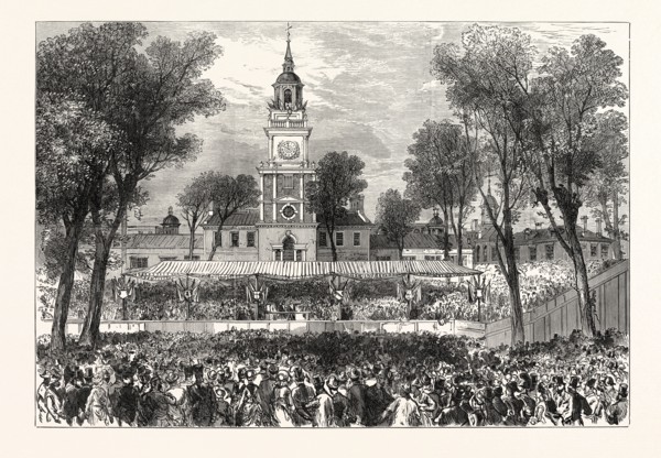 THE AMERICAN CENTENNIAL FESTIVAL: INDEPENDENCE HALL, PHILADELPHIA, ON THE FOURTH OF JULY, UNITED