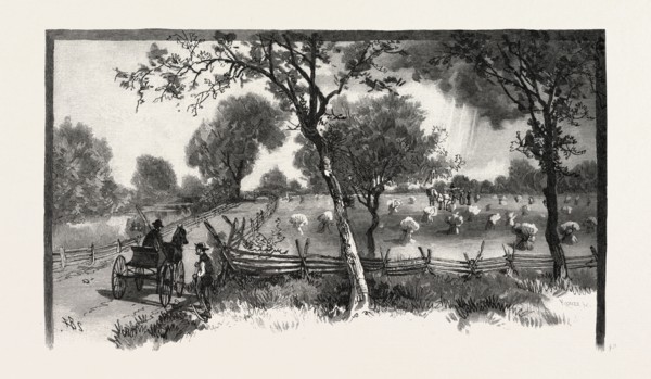 WHERE TECUMSEH STOOD AT BAY, CANADA, NINETEENTH CENTURY ENGRAVING