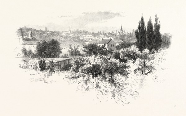 A GLIMPSE OF PORT HOPE, CANADA, NINETEENTH CENTURY ENGRAVING