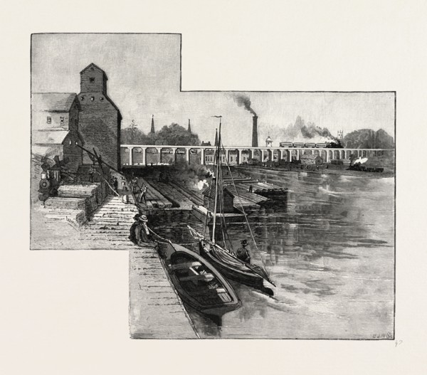 RAILWAY VIADUCT, PORT HOPE, CANADA, NINETEENTH CENTURY ENGRAVING