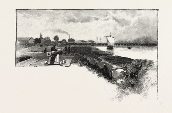 ST. JOHNS, SOUTH EASTERN QUEBEC, CANADA, NINETEENTH CENTURY ENGRAVING
