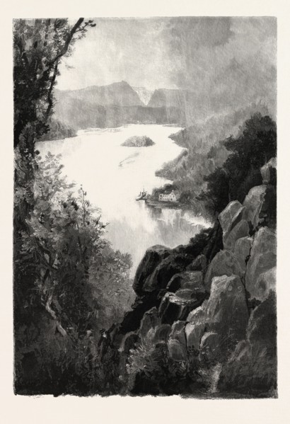 LAKE MEMPHREMAGOG, FROM OWL'S HEAD, CANADA, NINETEENTH CENTURY ENGRAVING