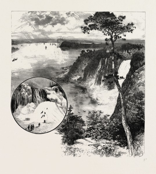 LOOKING TOWARDS QUEBEC, FROM MONTMORENCY, CANADA, NINETEENTH CENTURY ENGRAVING