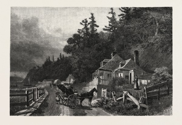 ON THE ROAD TO SILLERY, CANADA, NINETEENTH CENTURY ENGRAVING