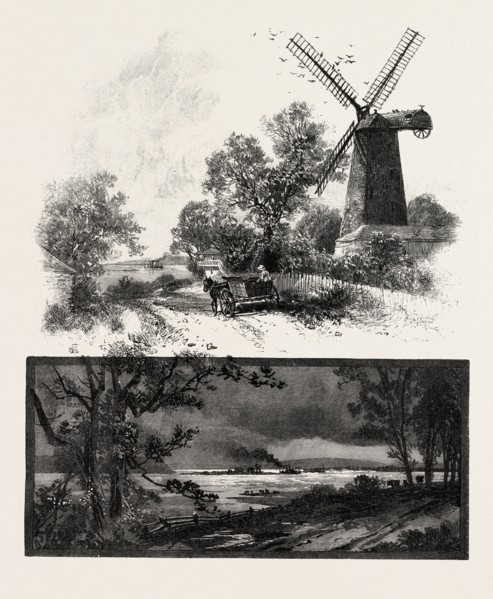 LOWER OTTAWA, OLD WINDMILL ON LACHINE ROAD, AND DISTANT VIEW OF LACHINE RAPIDS, CANADA, NINETEENTH