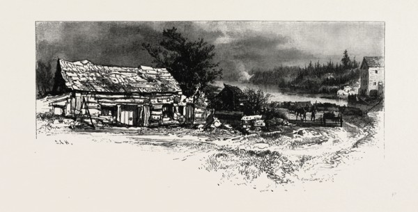 THE CHATS, FROM PONTIAC, CANADA, NINETEENTH CENTURY ENGRAVING