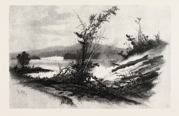 QUIO, FROM THE CHATS, CANADA, NINETEENTH CENTURY ENGRAVING