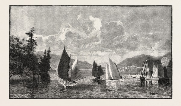 THE UPPER LAKES, KILLARNEY, CANADA, NINETEENTH CENTURY ENGRAVING