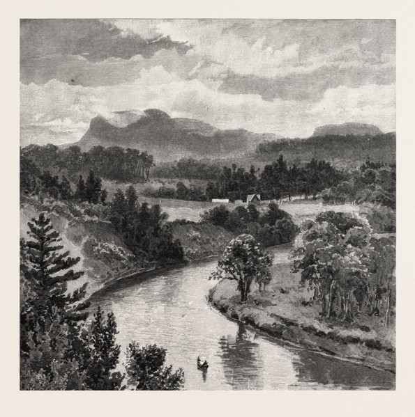 THE UPPER LAKES, Pointe de Meuron, CANADA, NINETEENTH CENTURY ENGRAVING