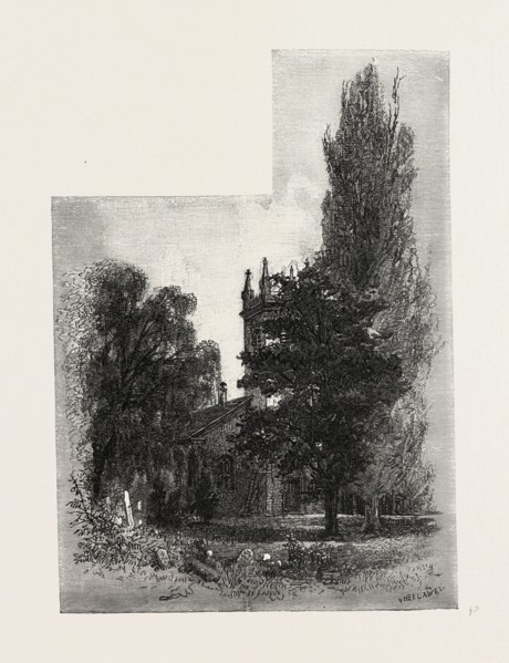 ST. MARK'S CHURCH, NIAGARA, CANADA, NINETEENTH CENTURY ENGRAVING