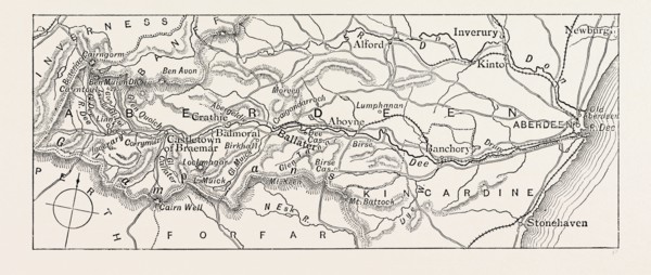 MAP OF THE HIGHLAND DEE, UK