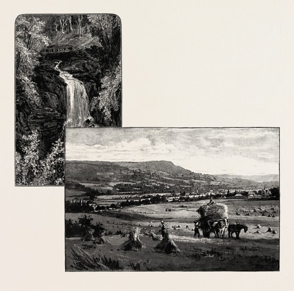BIRKS OF ABERFELDY (LEFT); ABERFELDY, FROM THE WEST (RIGHT), UK. Aberfeldy  is a burgh in Perth and