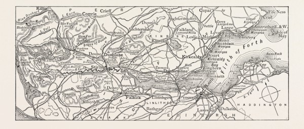 MAP OF THE FORTH, UK, Scotland