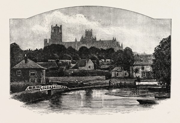 ELY CATHEDRAL, FROM THE RIVER, UK. Ely Cathedral (in full, The Cathedral Church of the Holy and