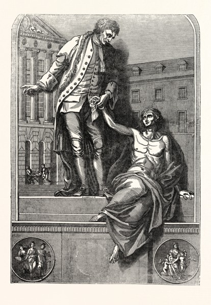 THE STATUE OF THOMAS GUY, a British bookseller, speculator and de facto founder of Guy's Hospital,