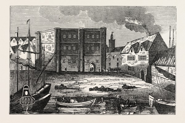 THE CUSTOM HOUSE IN THE TIME OF QUEEN ELIZABETH, LONDON, UK, britain, british, europe, united