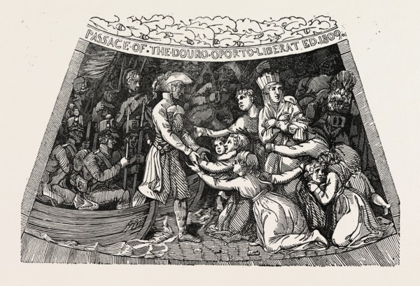 THE PASSAGE OF THE DOURO. The Wellington shield 1820, Thomas Stothard, 1755 - 1834, engravings. The