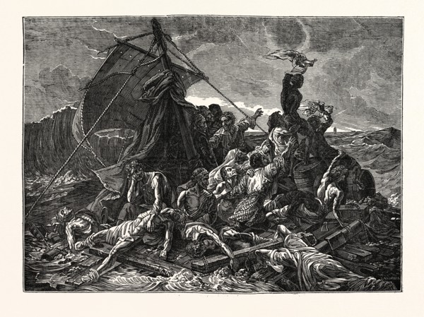 CREW OF THE MEDUSA ON THE RAFT.