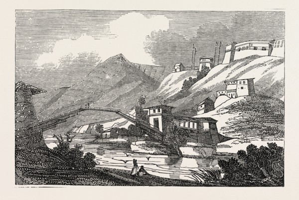 FIR BRIDGE AND CASTLE OF WANDIPORE, THIBET