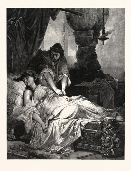 IACHIMO AND IMOGEN. A. LIEZEN MAYER. William Shakespeare's play Cymbeline. SÃ¡ndor Liezen-Mayer or