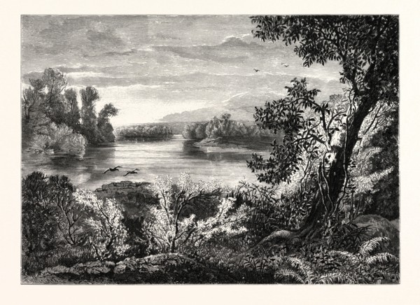 JUNIATA RIVER, NEAR LEWISTOWN. John Augustus Hows, 1832 - 1874. USA