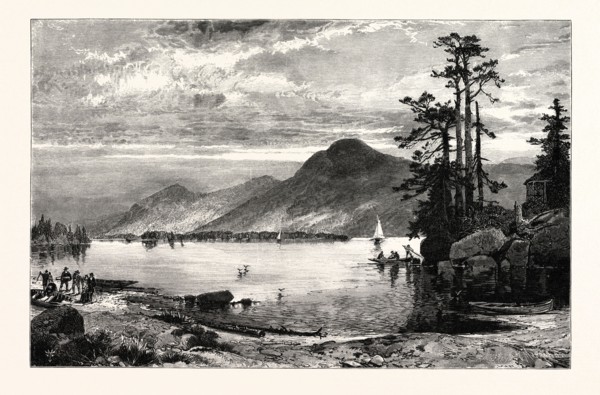 FOURTEEN-MILE ISLAND, LAKE GEORGE. THOMAS MORAN,  England was an American painter and printmaker of