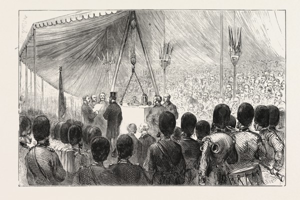H.R.H. THE DUKE OF EDINBURGH LAYING THE FOUNDATION STONE OF THE NEW NATIONAL OPERA HOUSE, VICTORIA