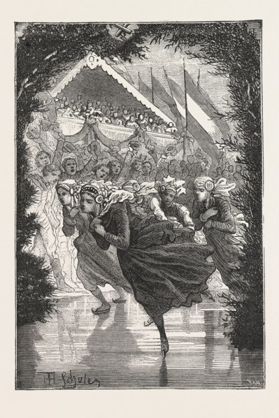 GRETEL WINS THE SILVER SKATES, Engraving 1876