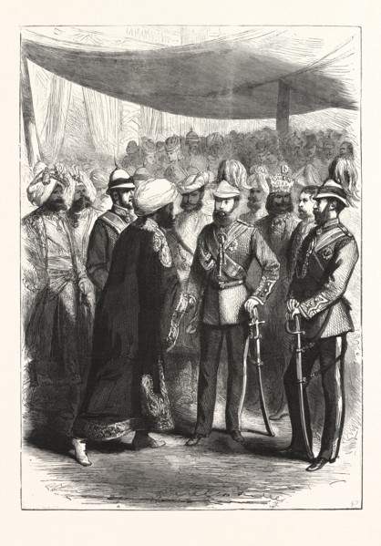 THE PRINCE OF WALES AT CALCUTTA, KOLKATA; RECEPTION OF NATIVE PRINCES, INDIA, WEST BENGAL,