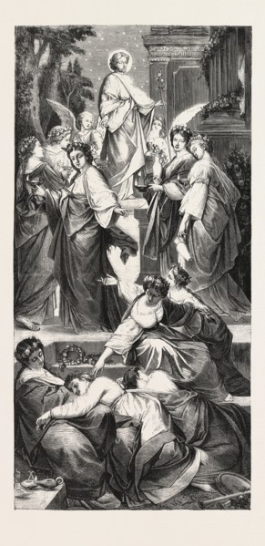 THE WISE AND FOOLISH VIRGINS, From the Picture by Arthur Muller, Mueller.