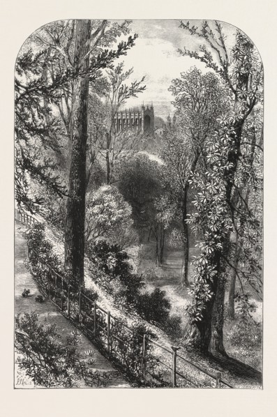 THE SLOPES, WINDSOR, ENGRAVING 1876, UK, britain, british, europe, united kingdom, great britain,
